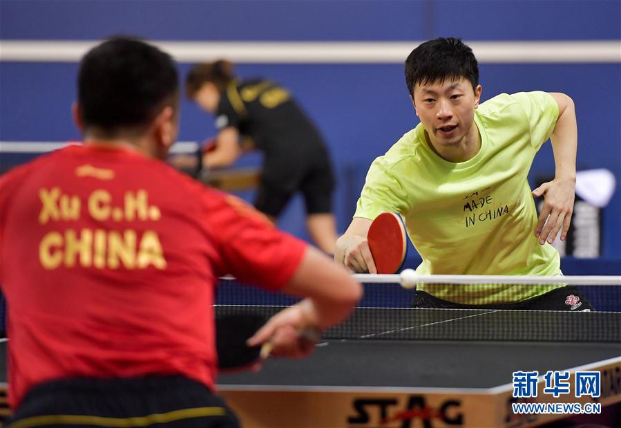 中国国家乒乓球队在多哈备战